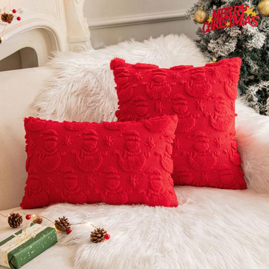 Christmas Throw Pillow Cover Xmas Tree Pillowcases Soft Plush Cushion Covers with Hidden Zipper Closure Winter Home Decor