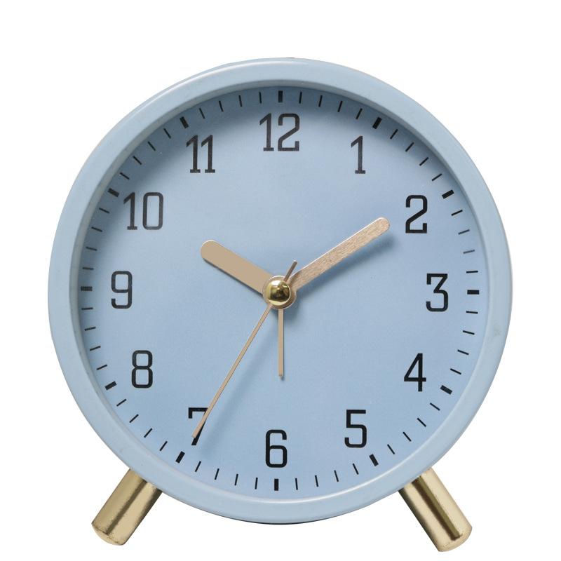 European-Style Alarm Clock New Quartz Minimalist Silent Children's Clock Living Room Desktop Round Creative Student Analog Table Clock