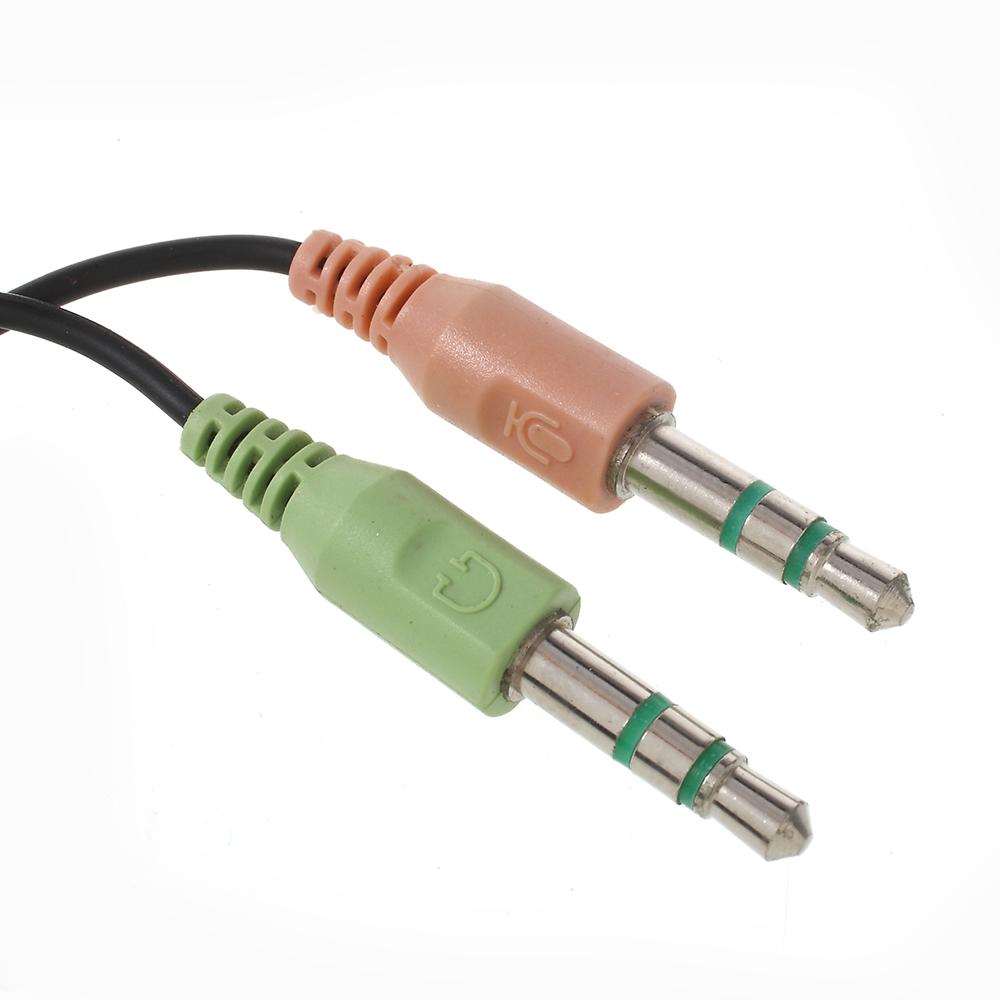 Dual 3.5mm Male To Single 3.5mm Female Headphone Mic Audio Y Splitter Cable Smartphone Headset To PC Adapter