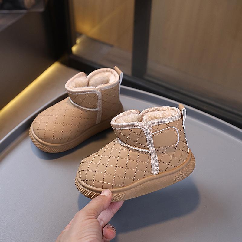 Children's Cotton Boots 2025 Winter New Boys' Fashion Boots Fleece Thickened Girls' Fashion Short Boots Warm Snow Boots