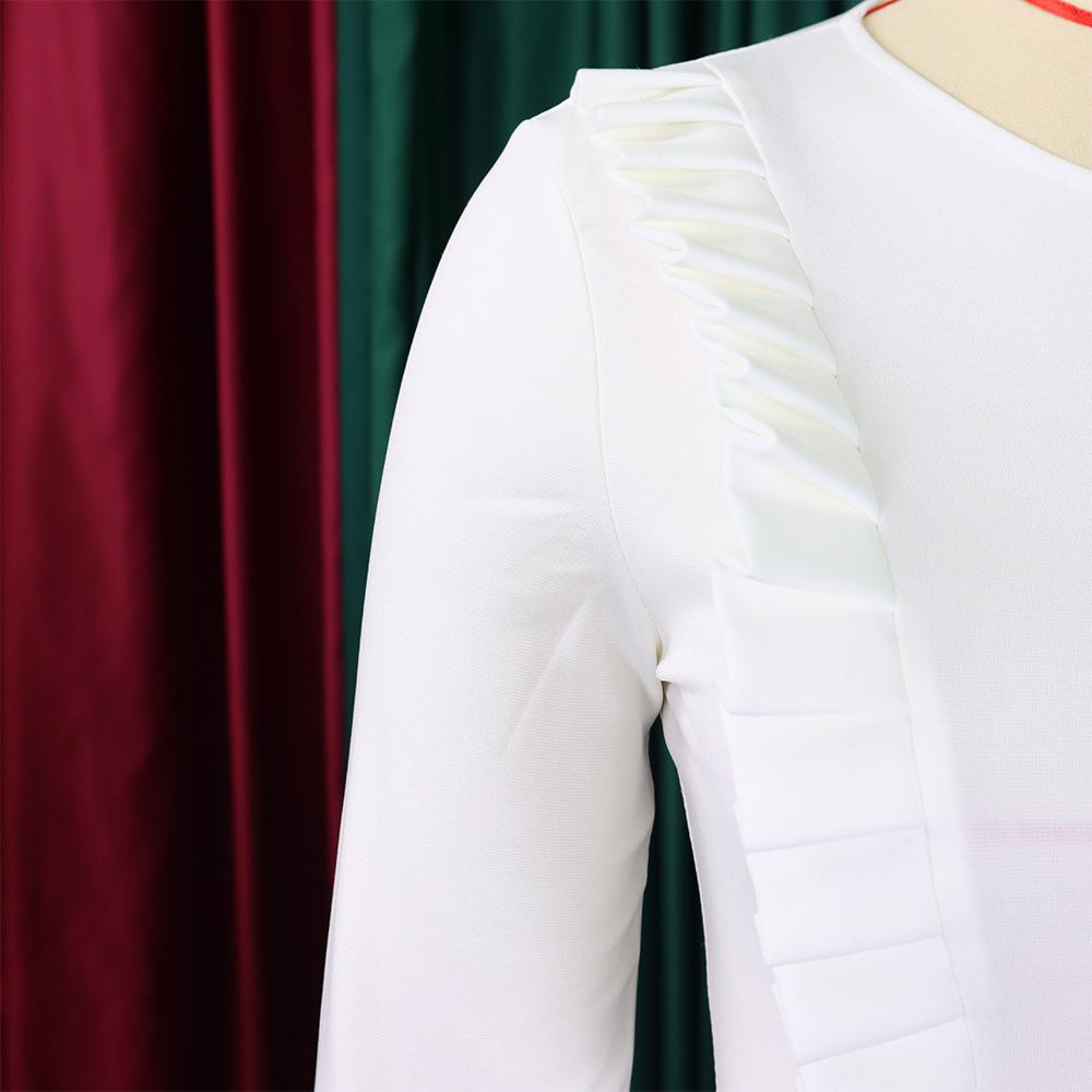 IHUASU женское осеннее однотонное зимнее элегантное офисное платье с длинным рукавом — фото 10