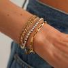 SHIXIN 4Pcs/Set Minimalist Classic Rhinestone Chain Bracelet for Women 2026 New Trendy Stainless Steel Stackable Bangle Jewelry