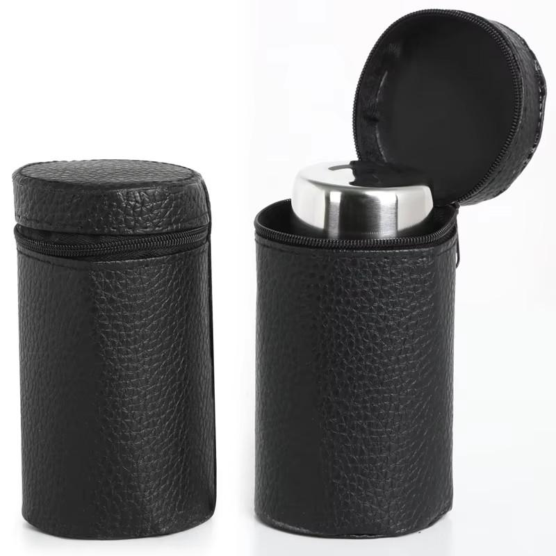 4 szt. Kubek do kolby biodrowej 30 ml/70 ml/150 ml kubek wódki PU kabura ze stali nierdzewnej Mini kubek do wina przenośny spersonalizowany zestaw kieliszków