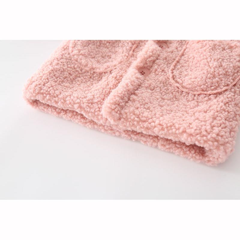 Plush Girls Coat Autumn Winter Lambswool Kids Jacket Fashion Princess Christmas Outerwear Children Clothing