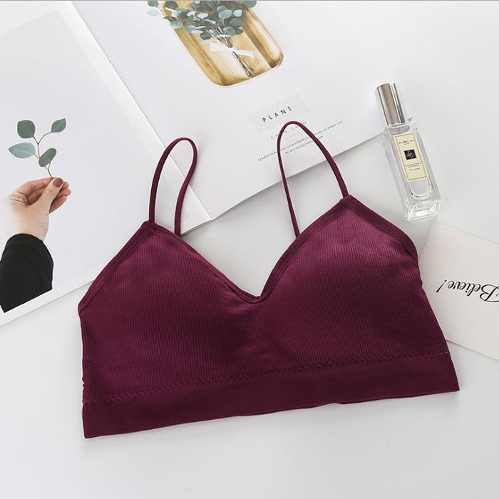 Strappy Seamless Women's Camisole Bandeau with Chest Pads