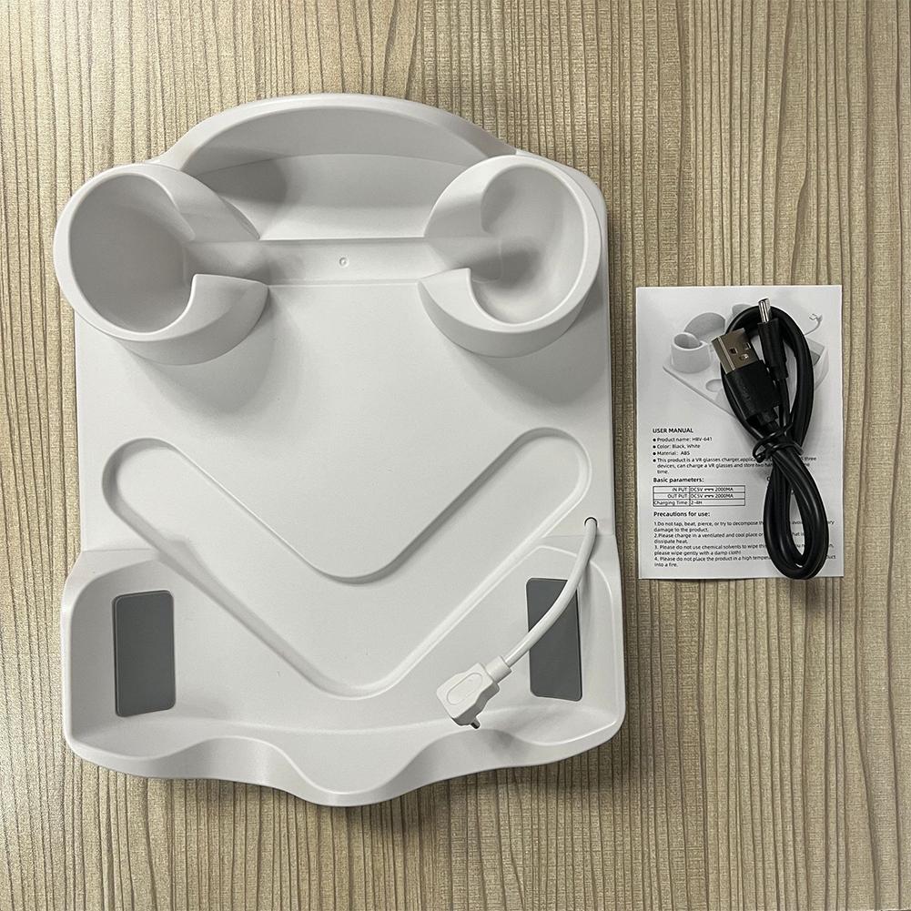 RGB VR Headest Fast Charging Station for Meta Quest 3S/Quest 3/Quest 2 Charging Dock Headset Display Stand Controller Mount