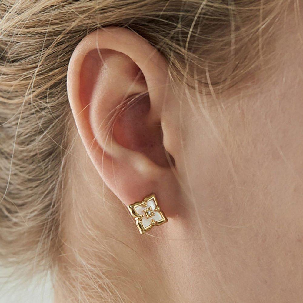 White Mother-of-Pearl S925 Post Madrid Earrings