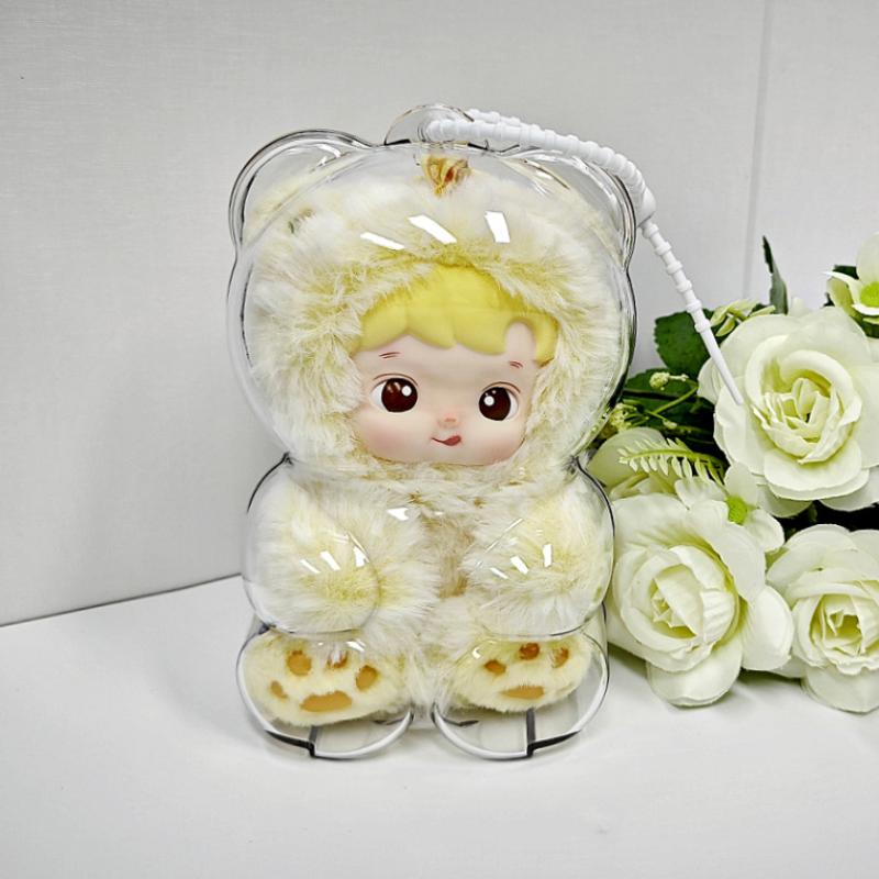 Hacipupu Bear Gummy Collection Enamel Plush Keychain With Protective Dust Cover Cute Character Accessory Gift