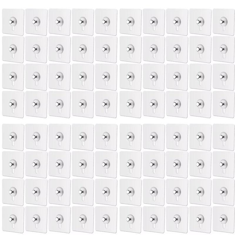 20-120Pcs Self-Adhesive Wall Hooks, Hanging Picture Frames, Posters, Clocks And Other Multi-Purpose, Home Organization