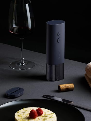 HOTO Elektrischer Weinöffner, Ein-Knopf-Flaschenöffner, Automatischer Korkenzieher mit verstecktem Folien Schneider, Mattes Finish, Rutschfest, Langlebig, Leicht und Com