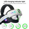 For Meta Quest 3 RGB Head Strap Adjustable Elite VR Head Strap with Pressure Reduction&Rechargeable 8000mAh Battery Accessories