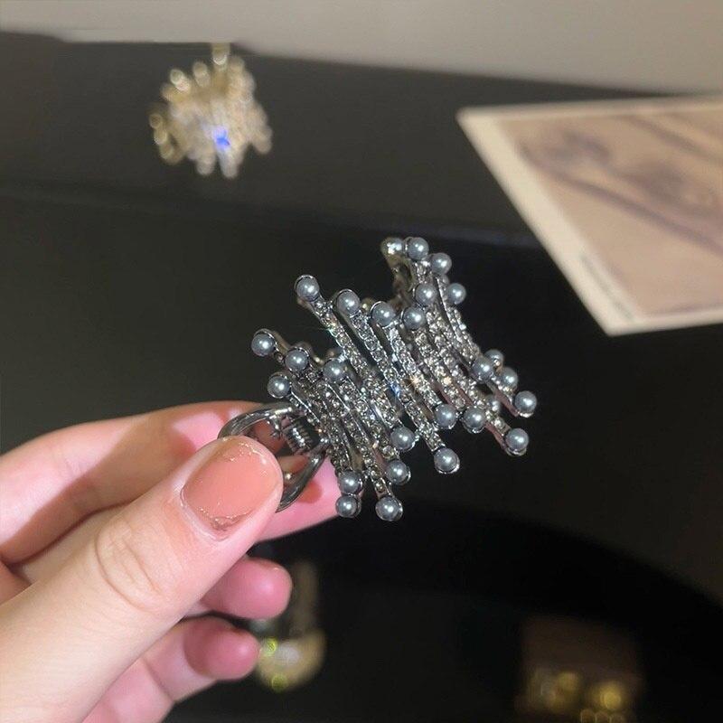 

Новые роскошные фиксированные заколки для волос с искусственным жемчугом, ретро кристаллы, высокий хвост, когти, заколки для волос, заколки для женщин, аксессуары для волос