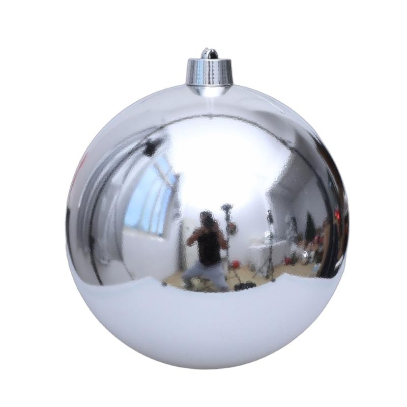 Oversized Silver Reflective Christmas Decors Ball Portable Plastic Hanging Ornament For Christmas And Parties