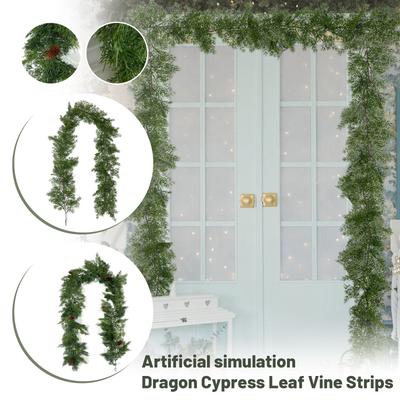 Künstliche Simulation Weihnachtsblatt Stock Weiche Haptik Nadelrebe Türkopfdekoration Wandbehang