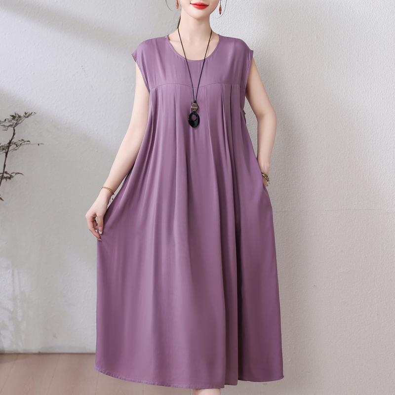 Rochie Vintage Vara Marime Plus Femeie Oversize Largi Fara Maneci Casual Elegant Rochii Lungi