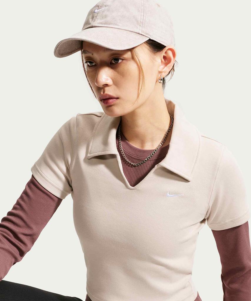 NIKE Sportswear Tight Crop Polo W - Cream Ii:White / Io2730-236