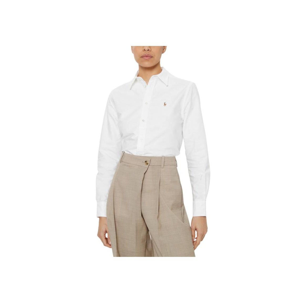 

Polo Ralph Lauren Solid Logo Loose Buttonless Long Sleeve Shirt Women shirts White 211970736-001 XL