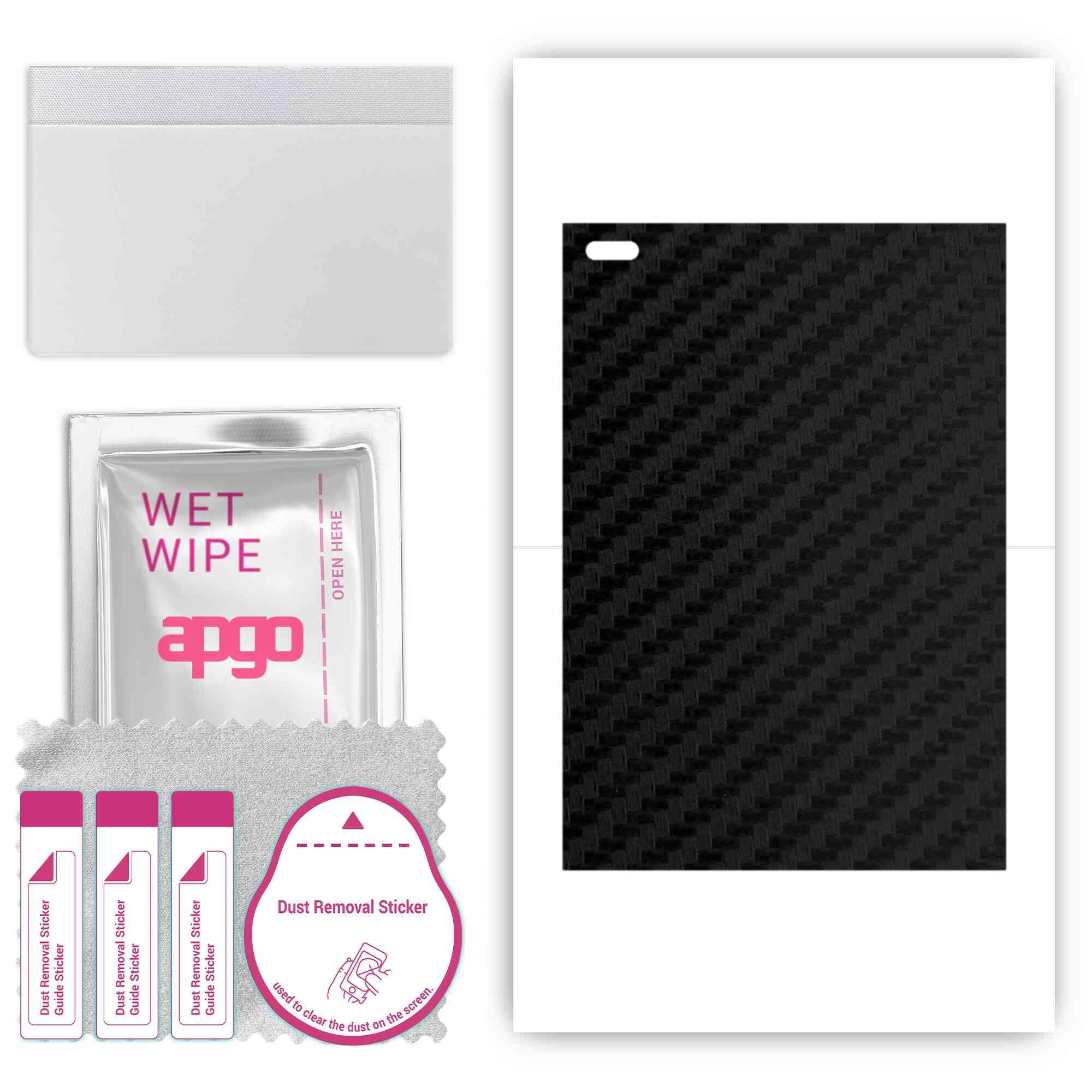 

apgo Protective Skin Sticker for the back compatible with Lenovo Tab 4 8, Wrap Film, Foil, Vinyl - Pattern Carbon Black