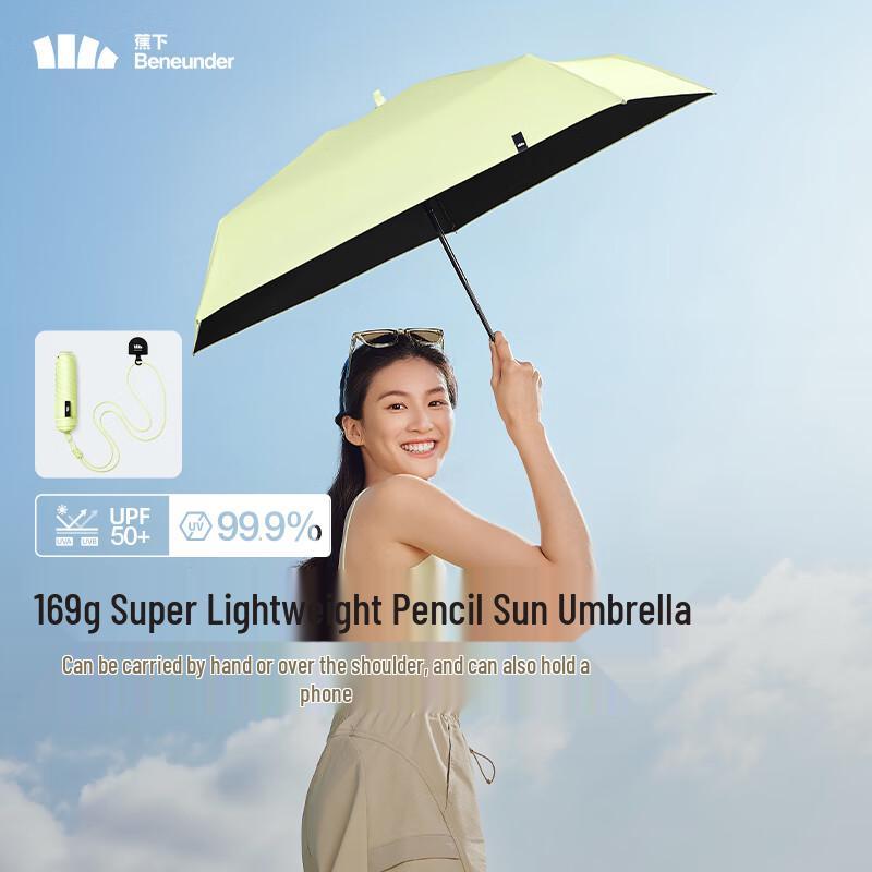 Beneunder Ultra-Compact UV Protection Sun  Rain Umbrella