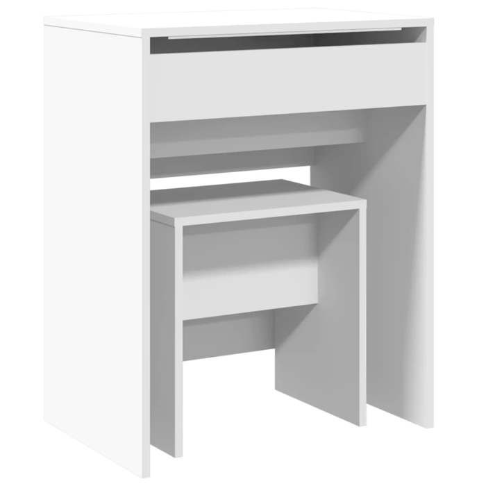 VidaXL Coiffeuse et tabouret blanc 60x40x113,5 cm, table de maquillage, coiffeuse de chambre à coucher, coiffeuse avec 848213