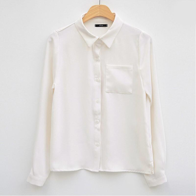 Women's Clothing Casual Long Sleeve Shirt Loose Large Size Solid Color