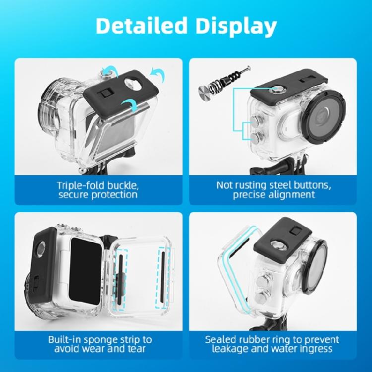 Underwater Housing Case For 360 GO3/3S Cameras Easy Touch Control Optional 30 Meter Dive Capacity