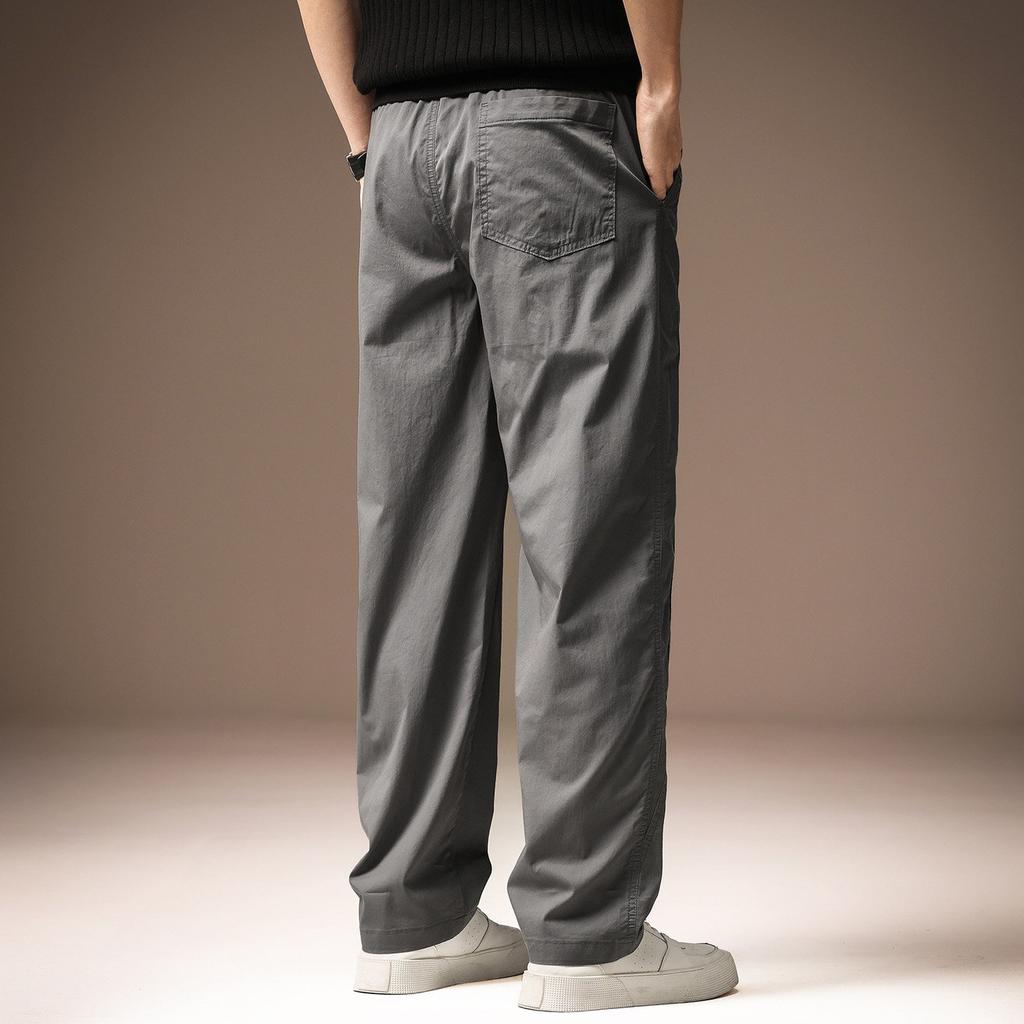 High-end American Retro Simple Straight Casual Pants Men's Summer Thin Loose Wide-leg Sports Tooling Splicing Trousers