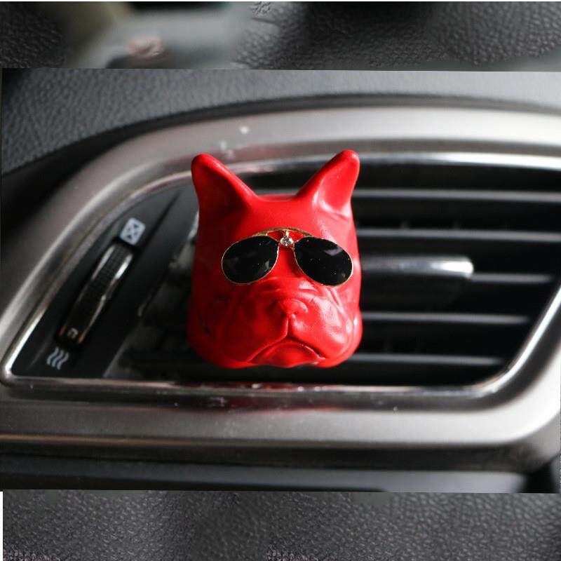 Creative Car Accessories Car Fragrance Diffuser Stone Dog Head Car Air Freshener Clip for the Year of the Dog Gift