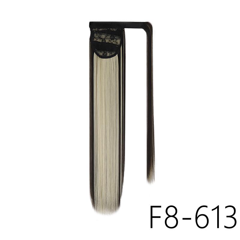 MERISIHAIR Women Long Straight Ponytail Wig Black Brown Synthetic High Temperature Fiber Ponytail Hair Extensions Daily Use