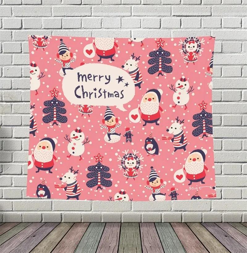 Christmas Cute Cartoon Tapestry Living Room Sofa Home Decoration Christmas Gift