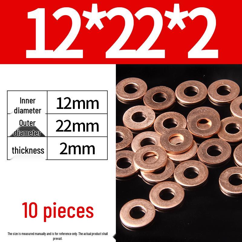 2mm Pure Red Copper Sealing Ring Marine Instrument Flat Washer