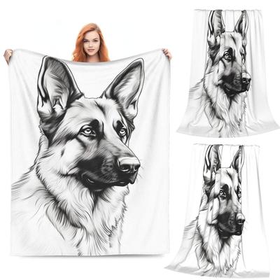 German Shepherd Dog  Blanket Flannel Sofa Throw Blanket Lightweight for Couch Bedding Office Throws Bedspread Quilt