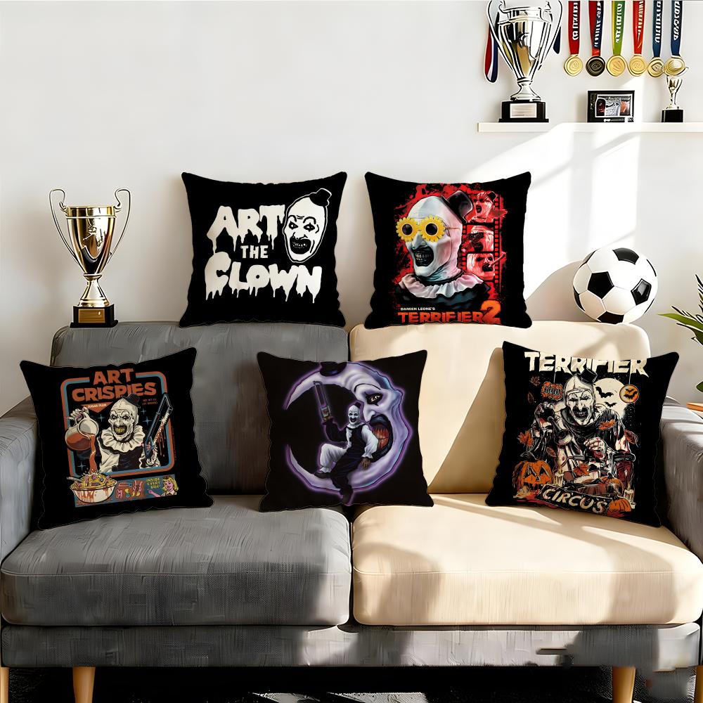Horror Terrifier Cushion Cover Cushion Cover Set 4Pcs 50x50 45x45 40x40 Pillowcase Decorative Sofa Home Decor