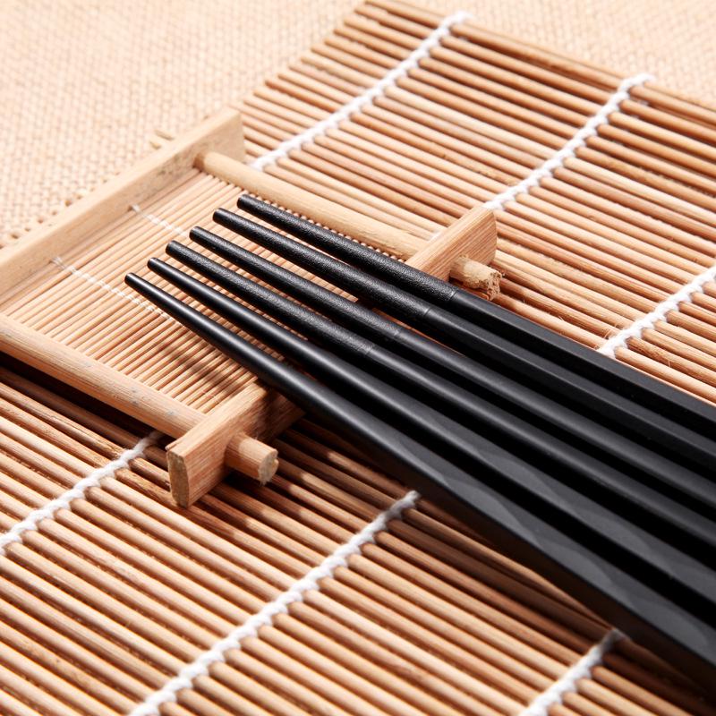 Japanese-Style Frosted Alloy Chopstick Set for Home and Hotel Use