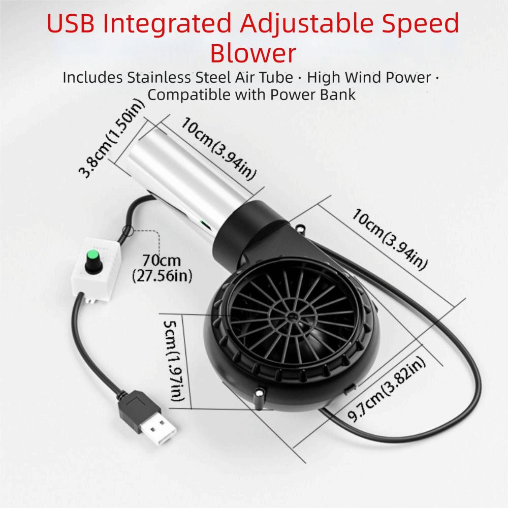 USB Power Supply Handheld Barbecue Fan Adjustable Speed Barbecue Blower BBQ Fan  Outdoor Grill