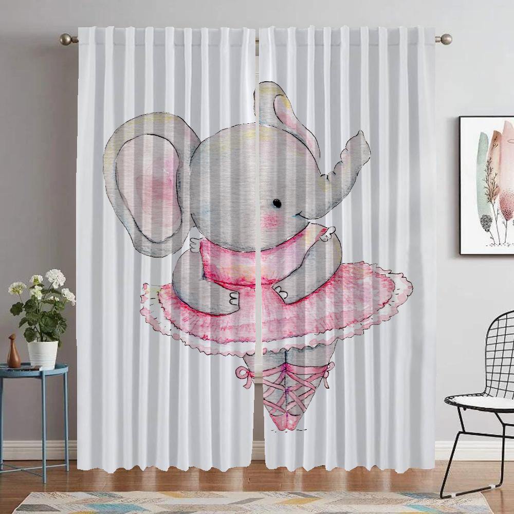 Ballet Curtains Child Room Partition Kitchen Curtains for Camera Window Curtain Shades Tulle for Bedroom Halloween Decoration