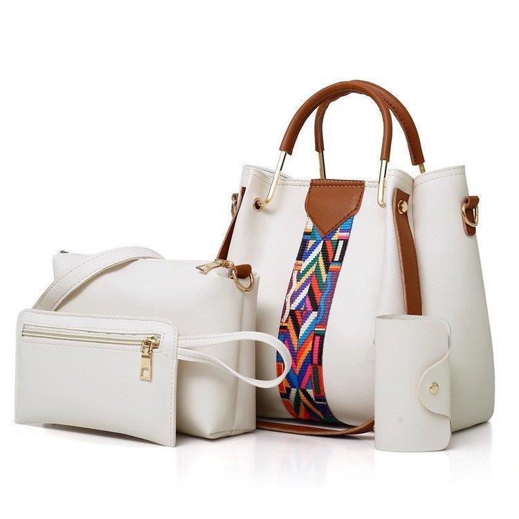 2024 Women's Fashion Four-Piece Bag Set: Handbag, Shoulder Bag, Crossbody, and Bucket Bag