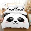Cute Panda Duvet Cover Cartoon Animal Bedding Set Microfiber Giant Panda Comforter Cover Twin for Kids Girls Teen Kawaii Bedroom