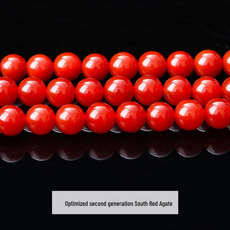 Second Gen Southern Red Agate Beads: Semi-finished DIY Jewelry Accessories for Beaded Bracelets and Necklaces.
