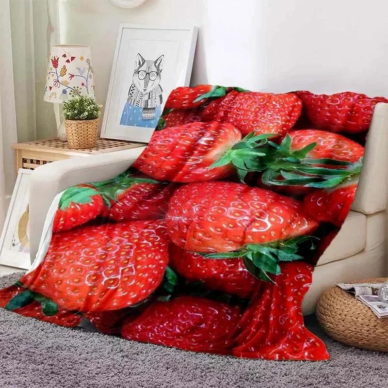 Watermelon Fruit Print Throw Blanket Soft Warm Flannel Bed Cover For Home Decor  Travel Lightweight Pattern