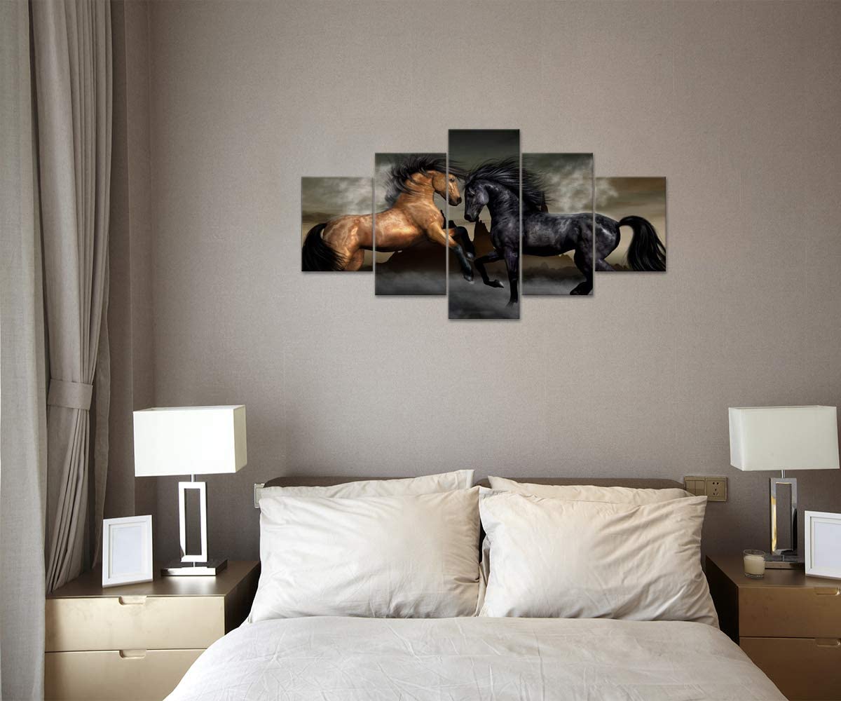 

Без рамки Ятсен Мост Лошади 5 шт. Холст Картина Печать Настенная картина на холсте Настенный декор для гостиной