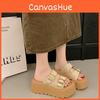 Metal Buckle Thick Soled Summer Women Slippers For Wear Daily