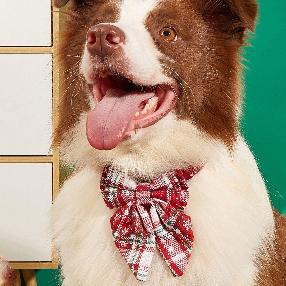 Fashion Safety Buckle Adjustable Pet Bowknot Christmas Dog Bows Cat Kitten Collar Dog Bell