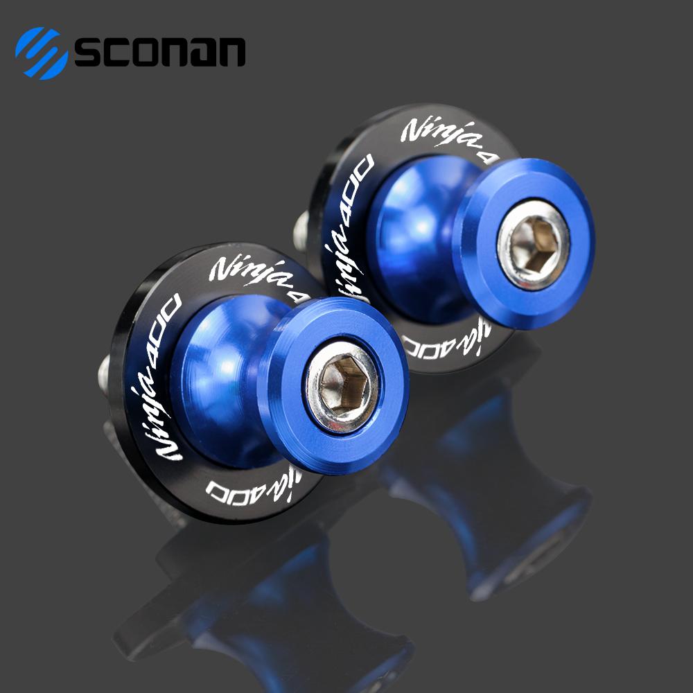 

8 мм мотоциклетные алюминиевые маятниковые катушки с ЧПУ, винты для задней стойки, ползунки, аксессуары для Kawasaki Ninja 400 2018-ninja Ninja 400 Blue