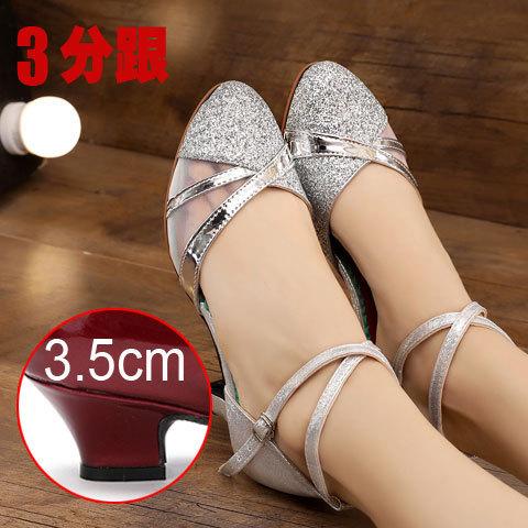 New Style Latin Dance Shoes for Women Flash Chip African Print Salsa Dance Shoes Women's Ballroom Dance Sandal Hight Heel 5cm3cm