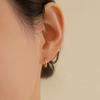 Lunne 14K Simple Round One-Touch Ring Earrings (14K Gold) A01