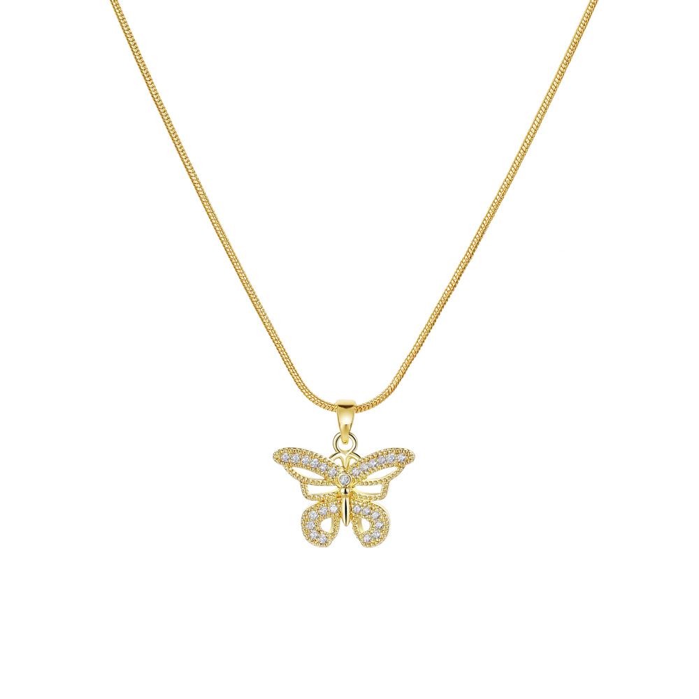 Classic Butterfly Pendant Simple Cross Pendant Necklace Jewelry Fashion Austrian Crystal Shop Necklace Jewelry Sweater Chain