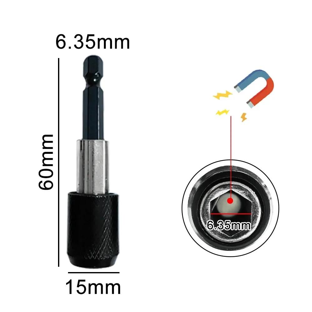 5ks šestihranná rukojeť, vytahovač šroubů se zlomenou hlavou 60 mm, černá, elektrická šestihranná sada nástrojů na odstraňování zlomeného závitu s rychlým uvolněním