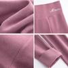 Leggings Double Brushed Thermal Underwear Comfortable Warm Cotton Pants Women Outdoor Wear High Waist Ankle Length Fleece Lined Trousers