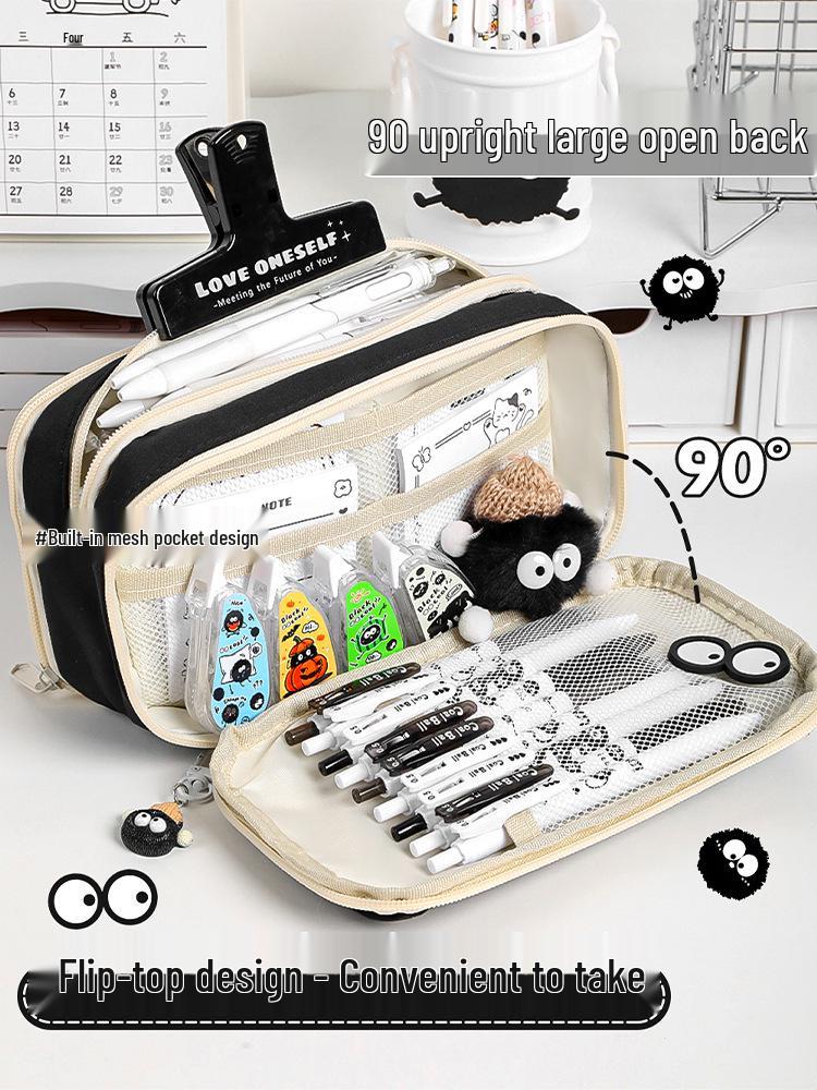 Upgraded Transparent Coal Ball Pencil Case - Stylish, High Capacity for Boys & Girls